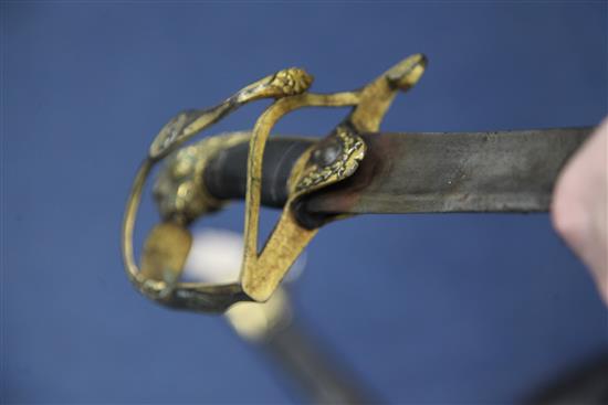 A George III Grenadier Company officers sword of the 53rd Regiment of Foot (Kings Shropshire Light Infantry),